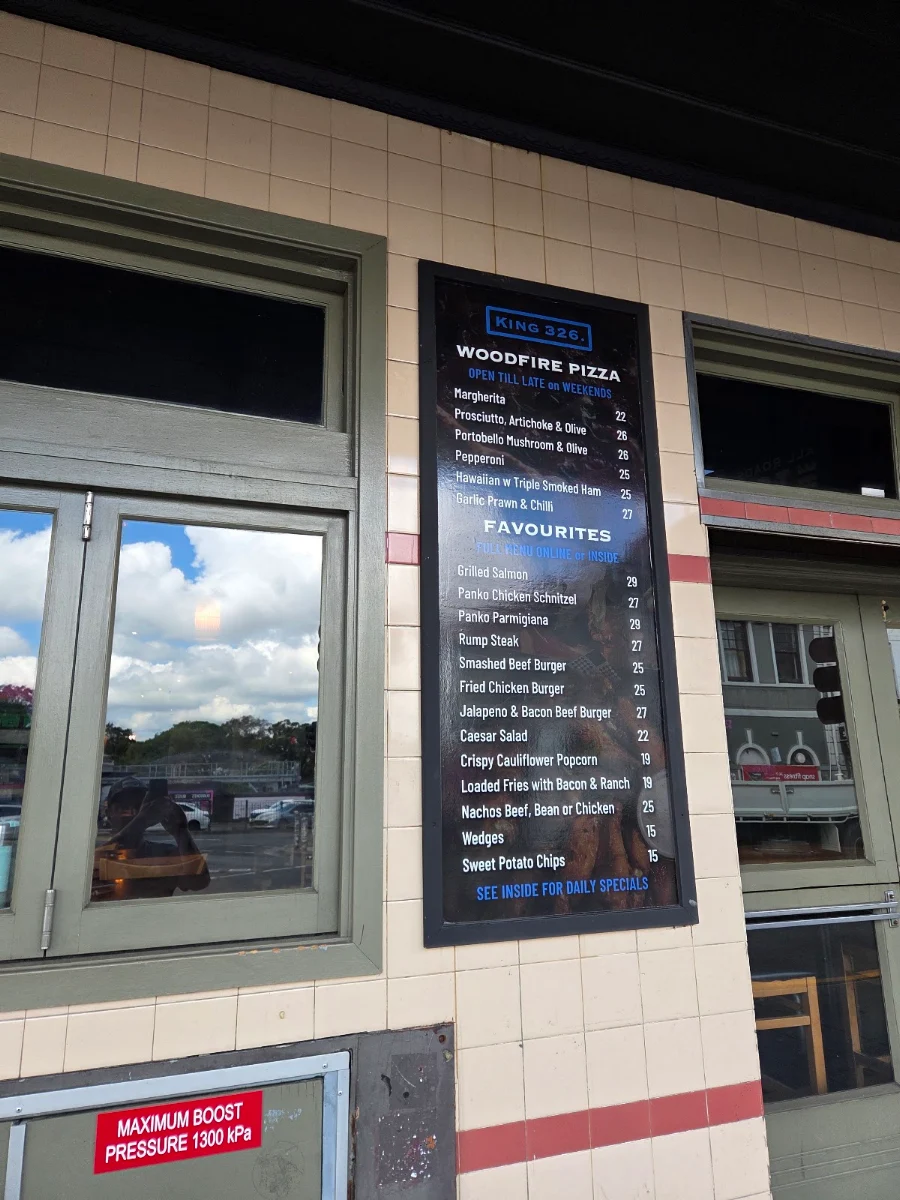 Menu, The Newtown Hotel