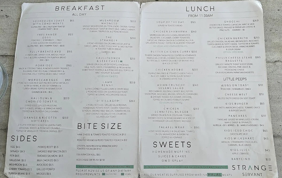 Menu, Strange Servant