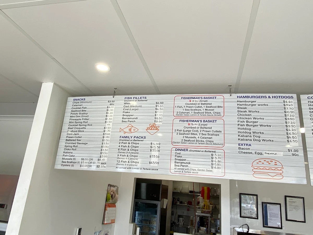 Menu, Lanny’s Fish and Chips Takeaway