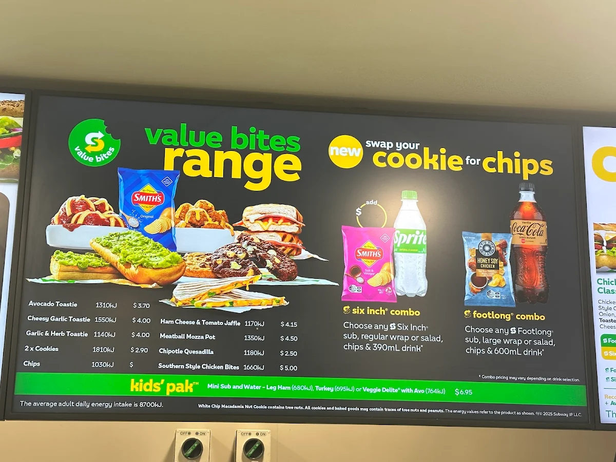 Menu, Subway® Aspley