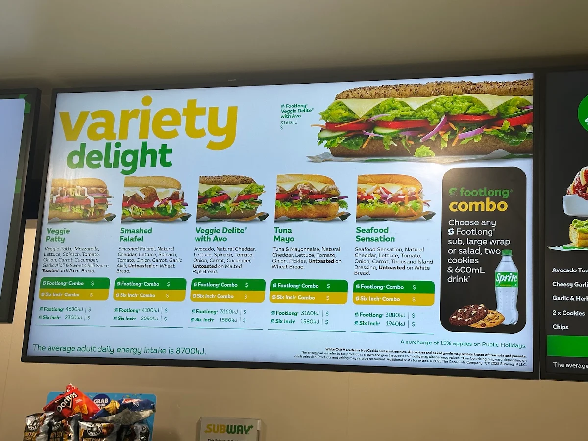 Menu, Subway® Aspley