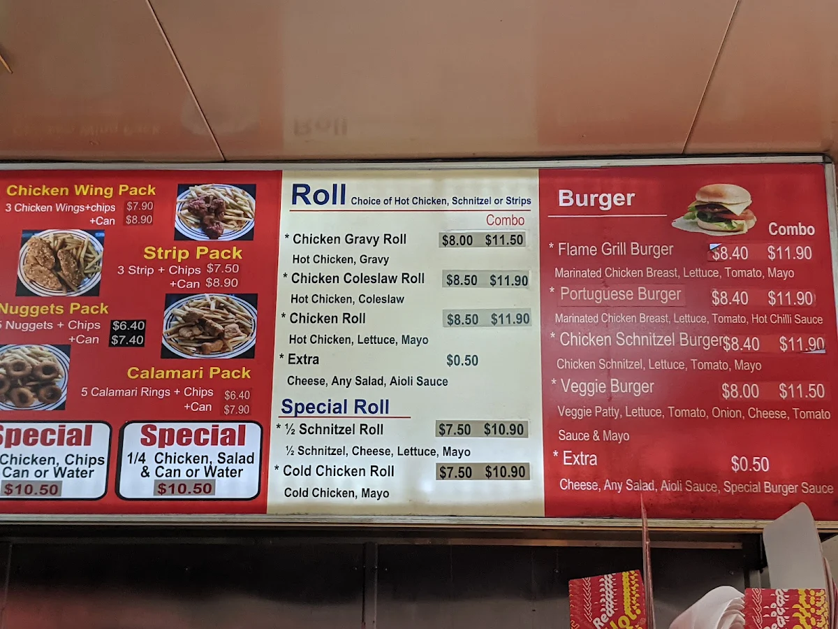 Menu, Preston Chicken Shack