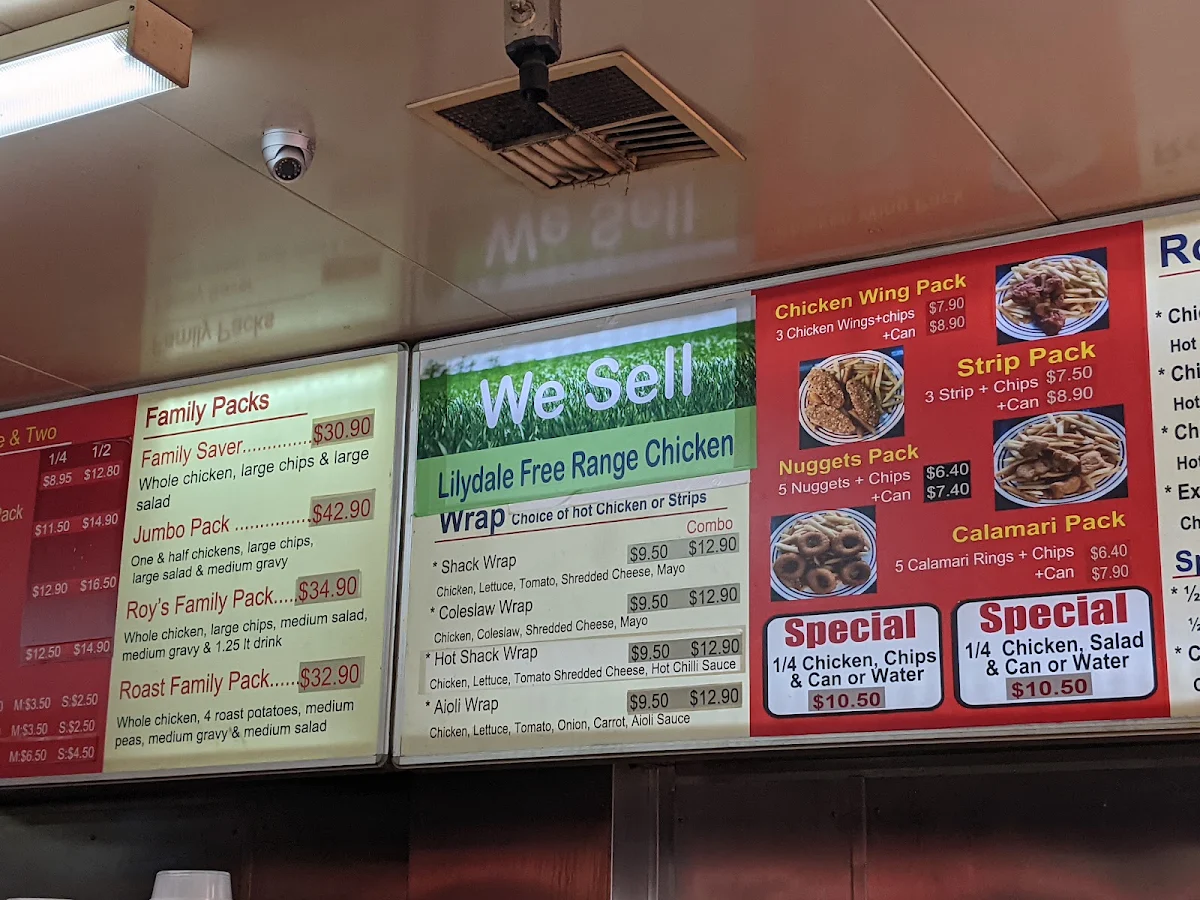 Menu, Preston Chicken Shack