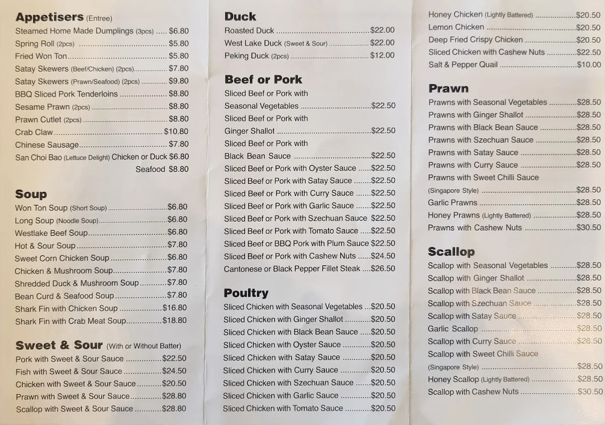 Menu, Favourite Kitchen