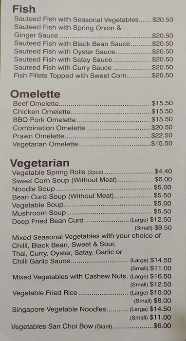 Menu, Favourite Kitchen
