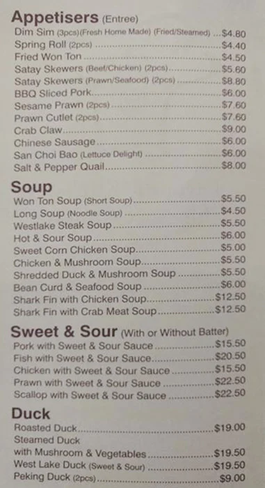 Menu, Favourite Kitchen