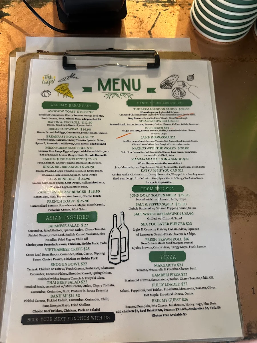 Menu, Earth Thingz
