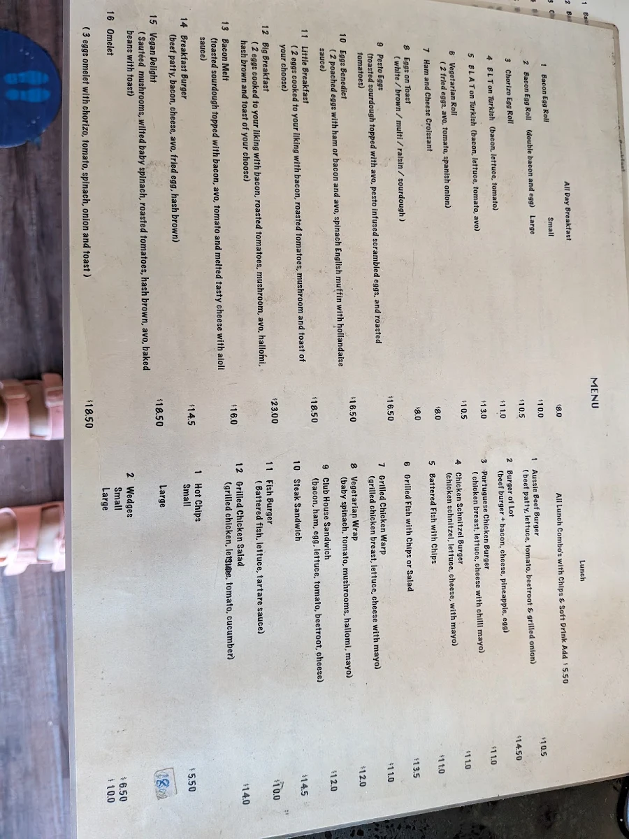 Menu, The Coffee House Allawah