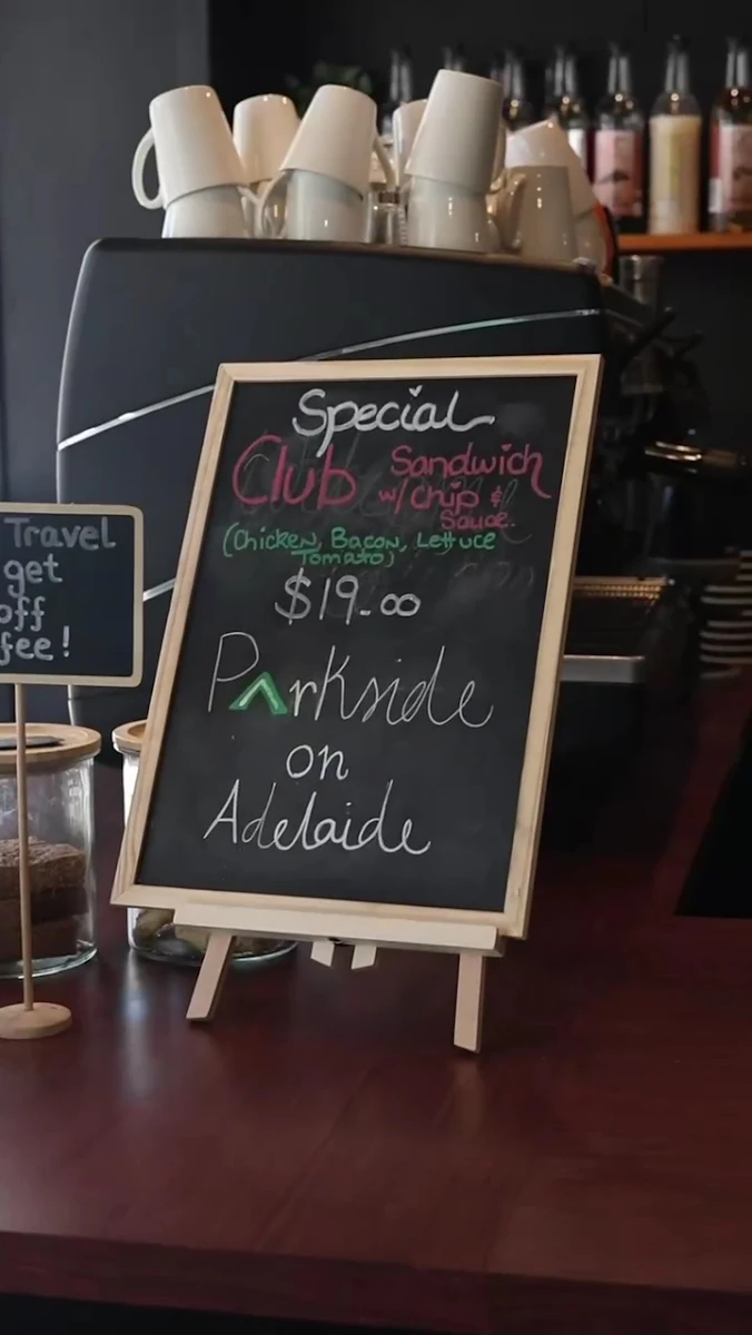 Menu, Parkside on Adelaide