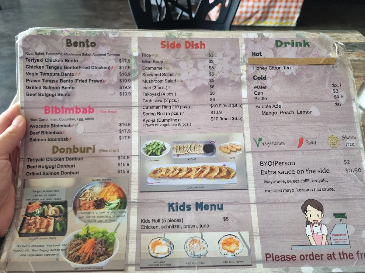 Menu, Hungry Bears