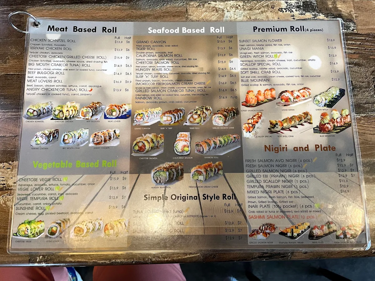 Menu, Hungry Bears
