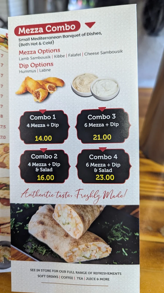 Menu, Tanoor