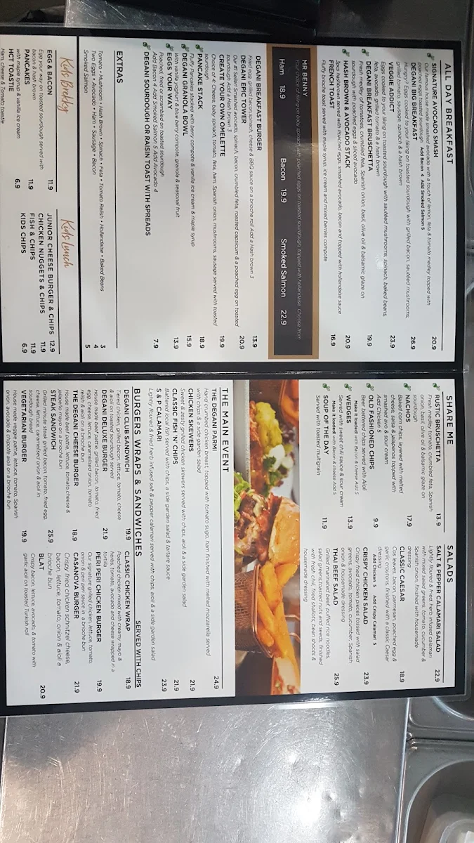 Menu, Degani Bentons Square