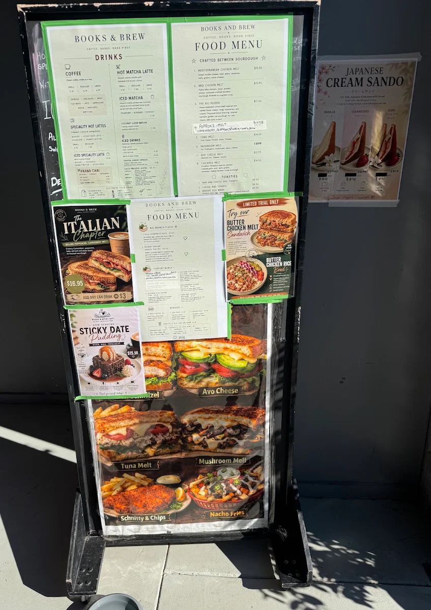 Menu, Books & Brew Cafe