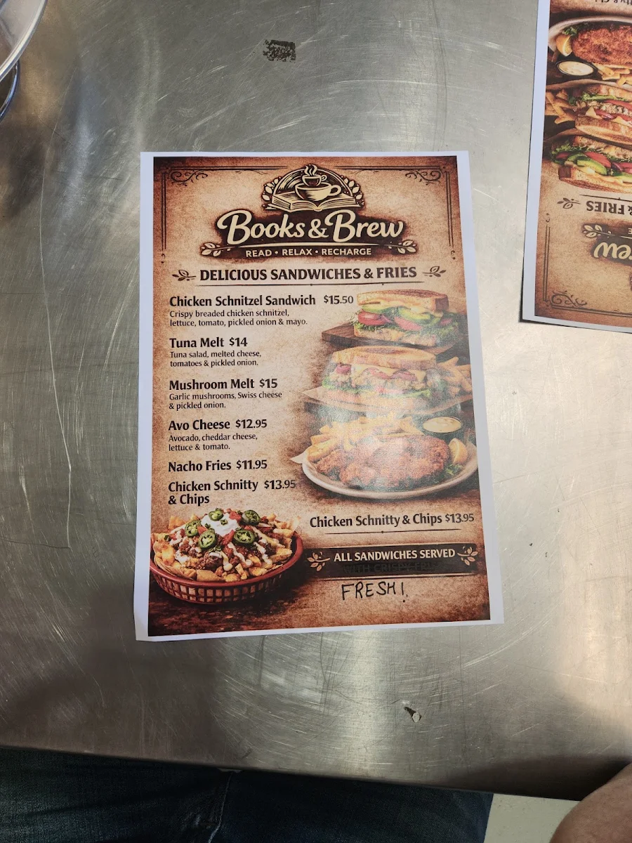 Menu, Books & Brew Cafe