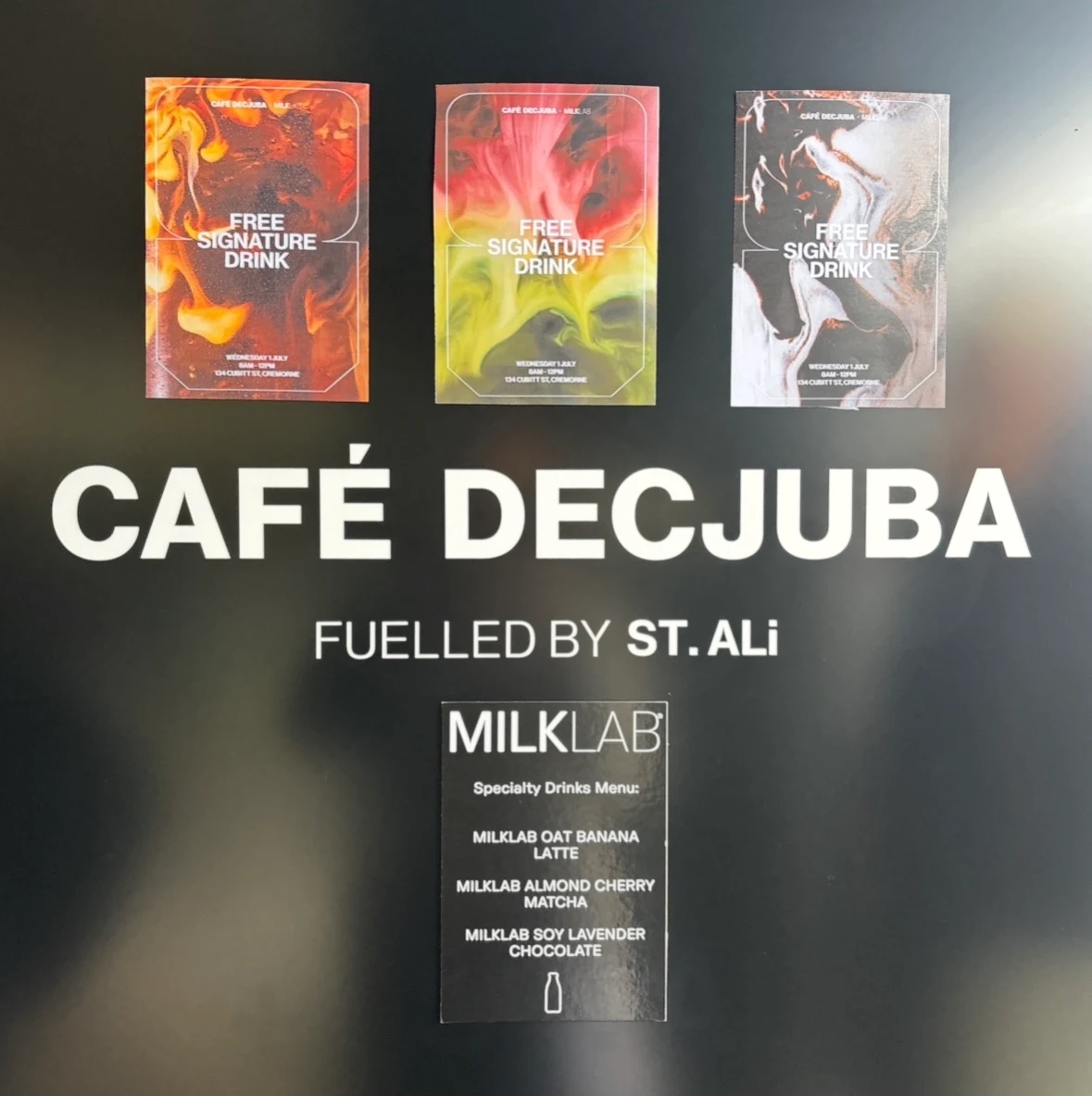 Menu, Cafe Decjuba