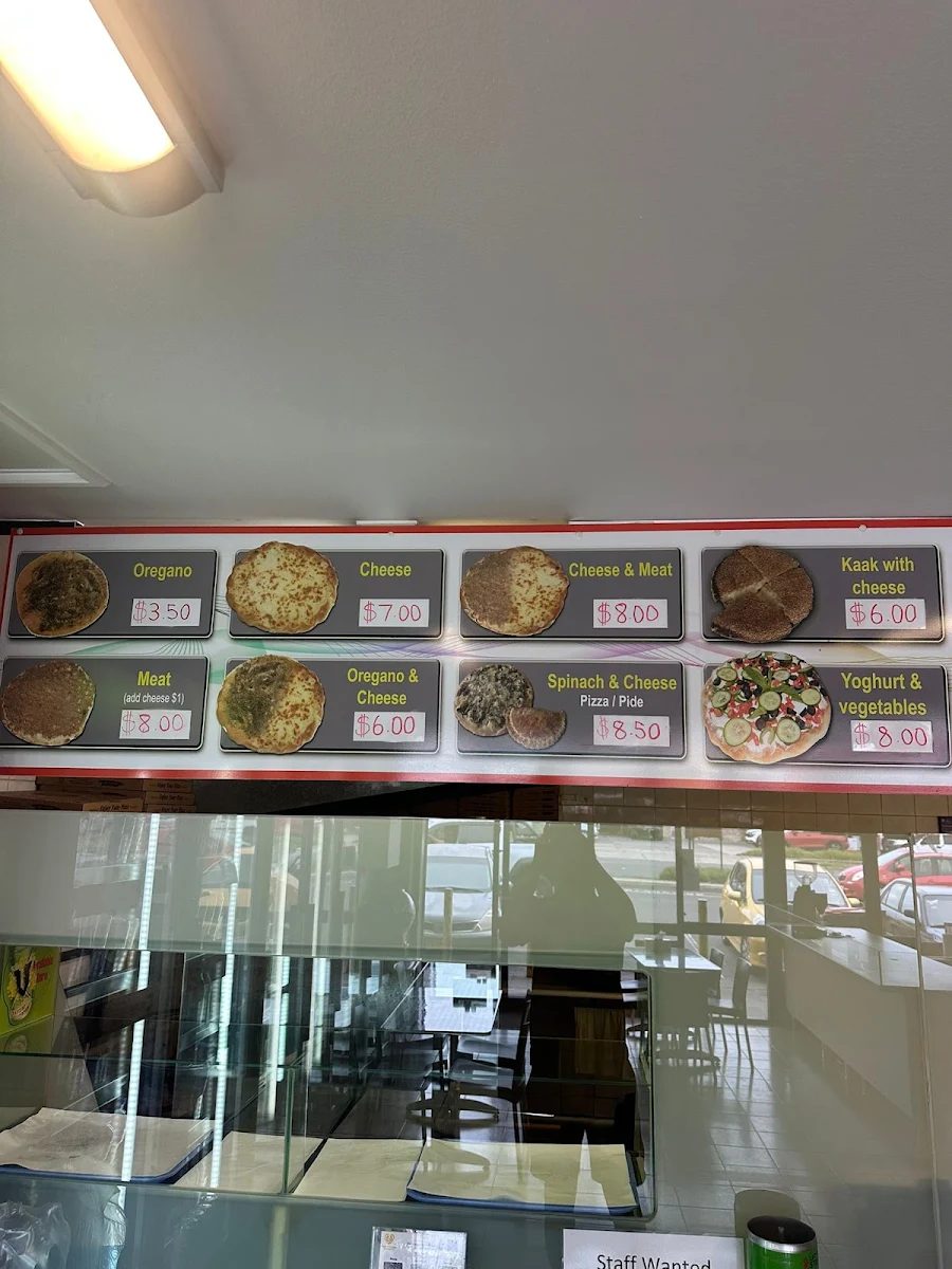 Menu, Munoosh Hut - Lebanese Pizzeria