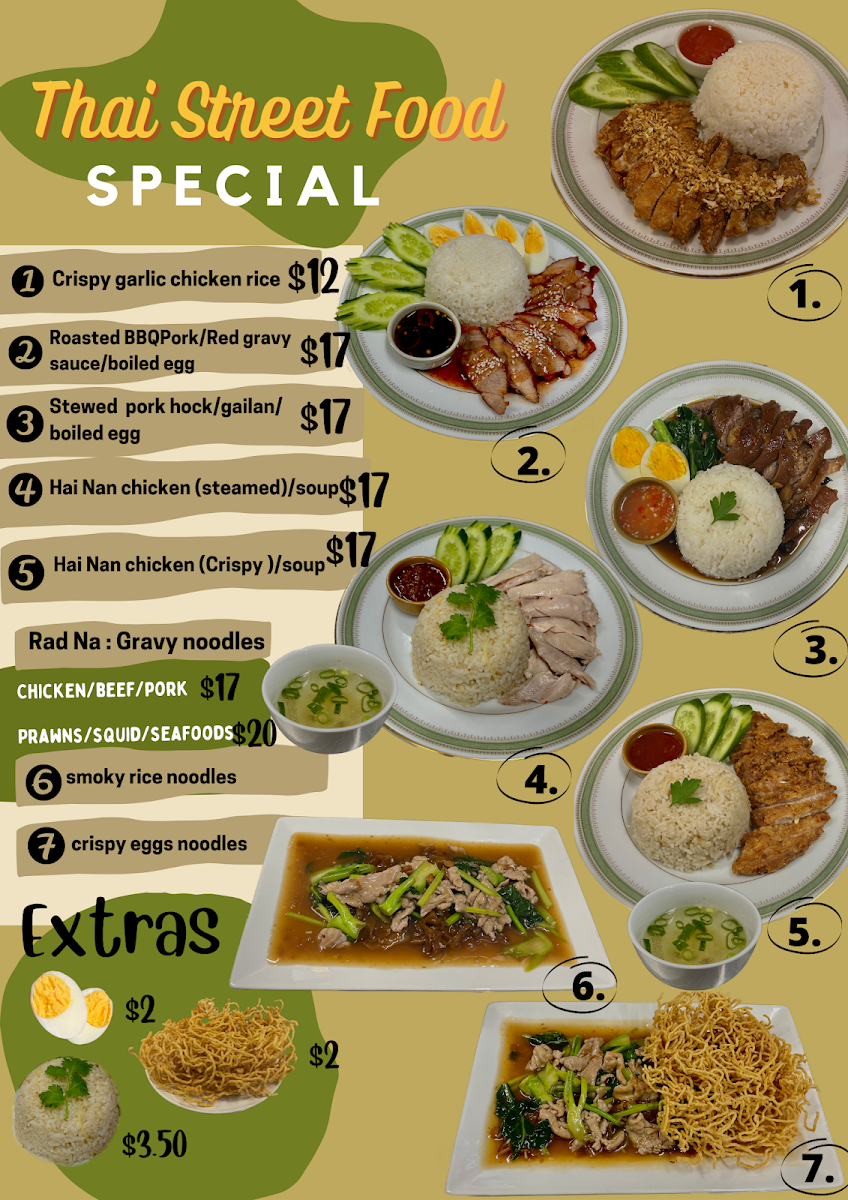Menu, The Old Siam Restaurant