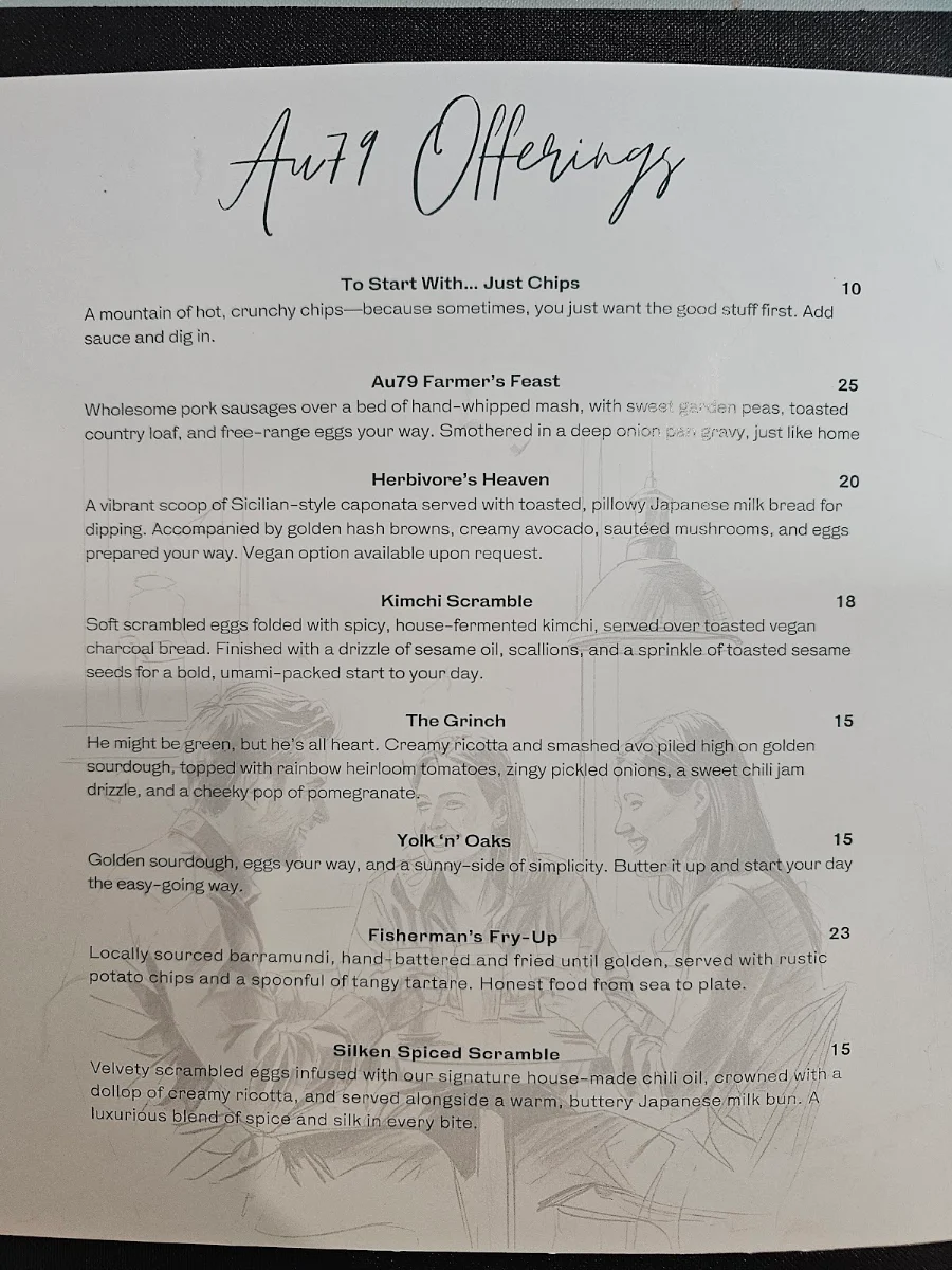 Menu, AU79