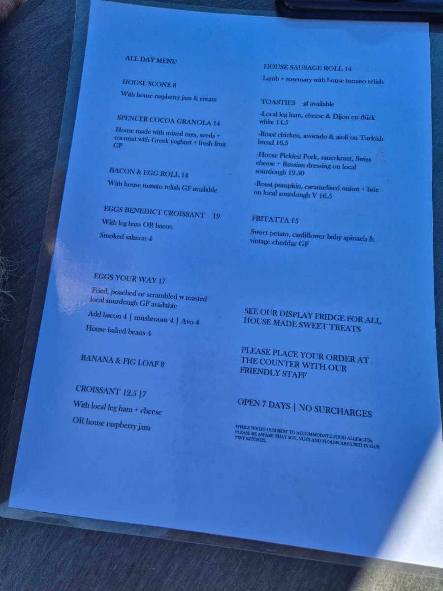 Menu, 2850 Cafe & Catering