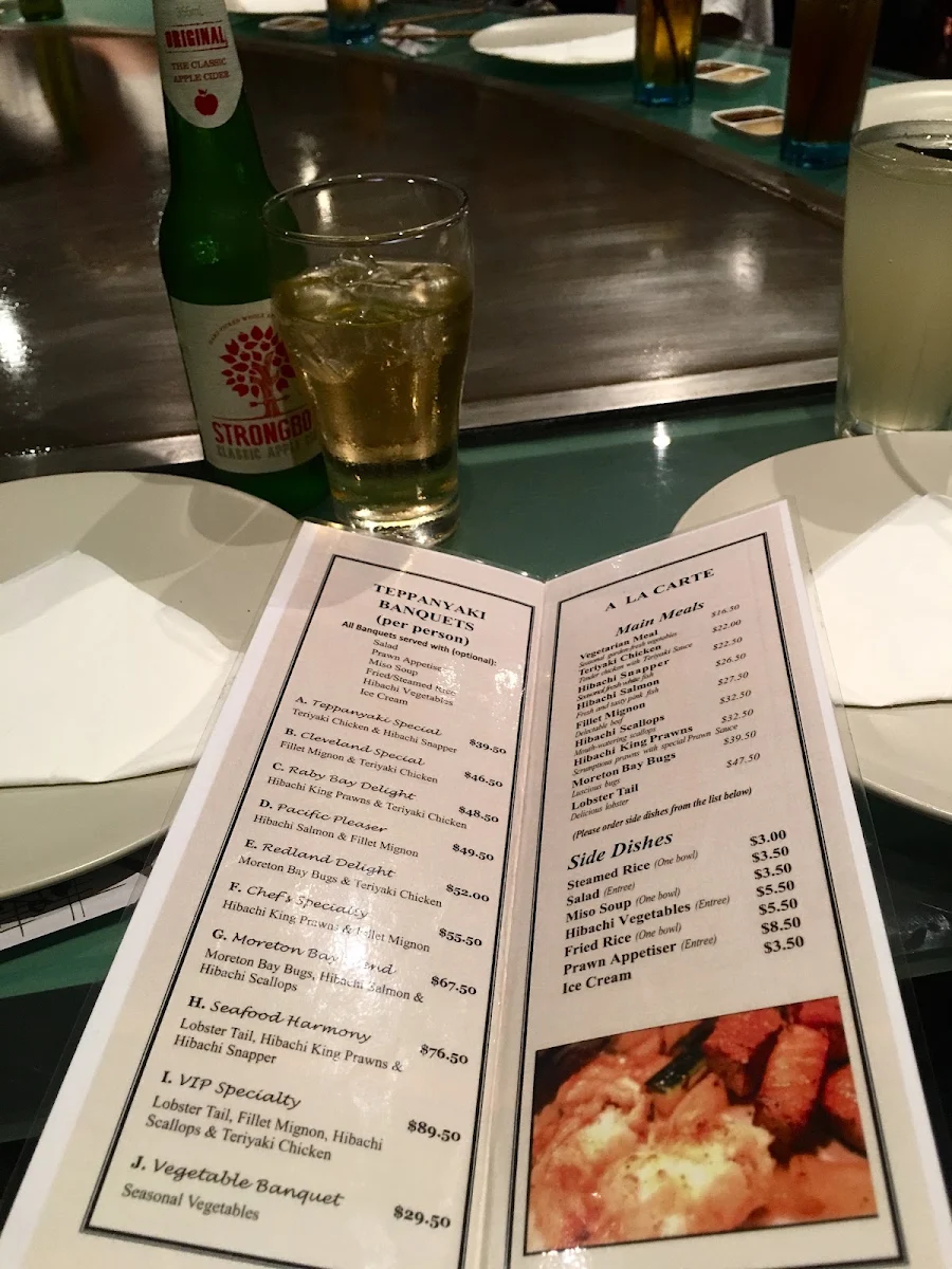 Menu, Japanese Teppanyaki Bar