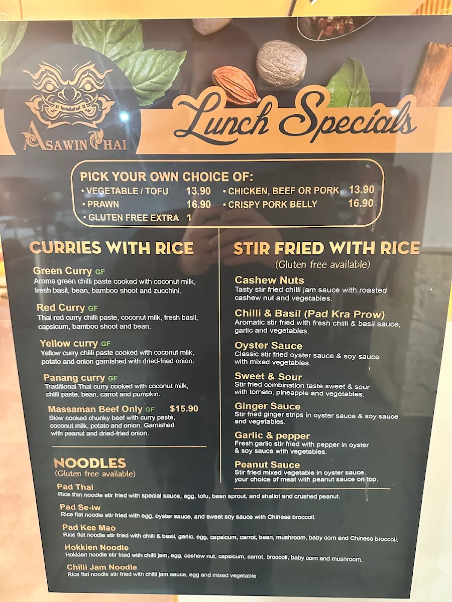 Menu, Asawin Thai