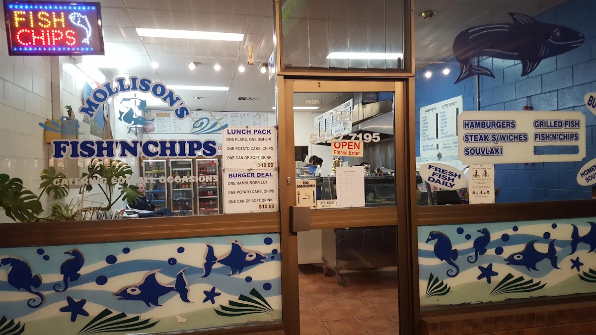 Menu, Mollison's Fish & Chips