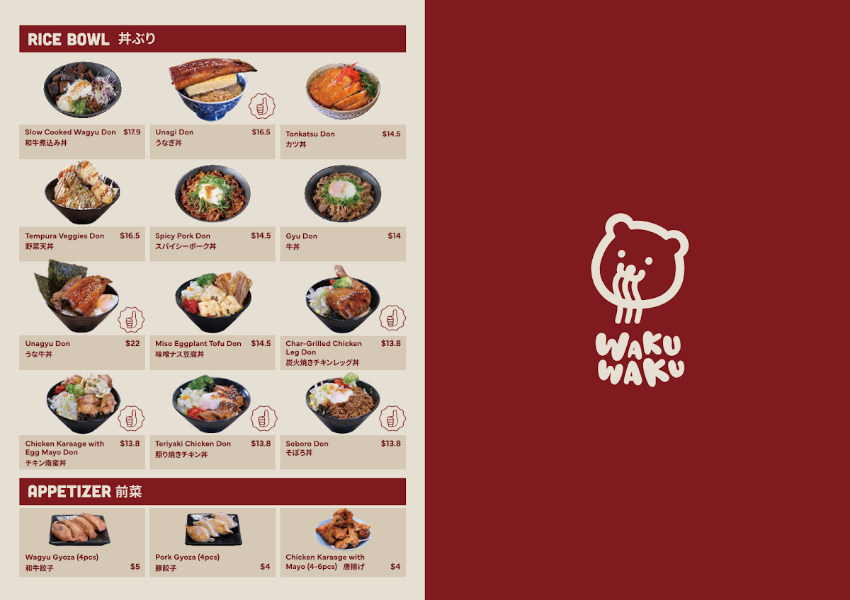 Menu, Waku Waku Eastland
