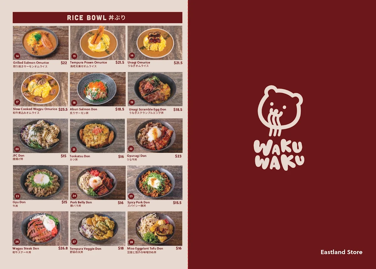 Menu, Waku Waku Eastland