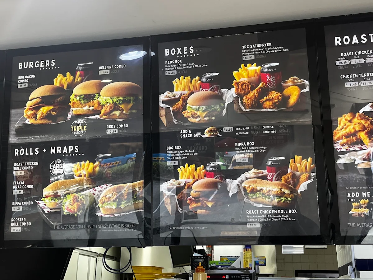 Menu, Red Rooster Kenmore