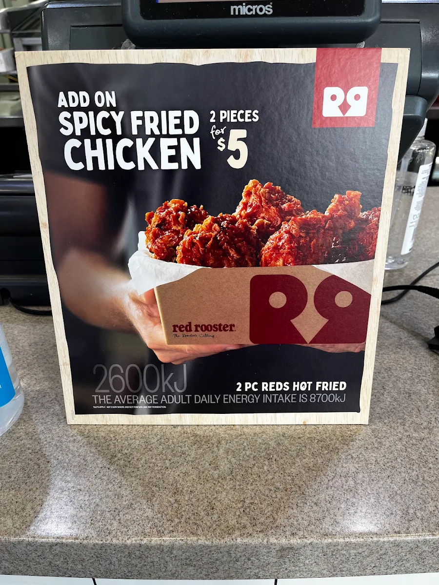 Menu, Red Rooster Kenmore