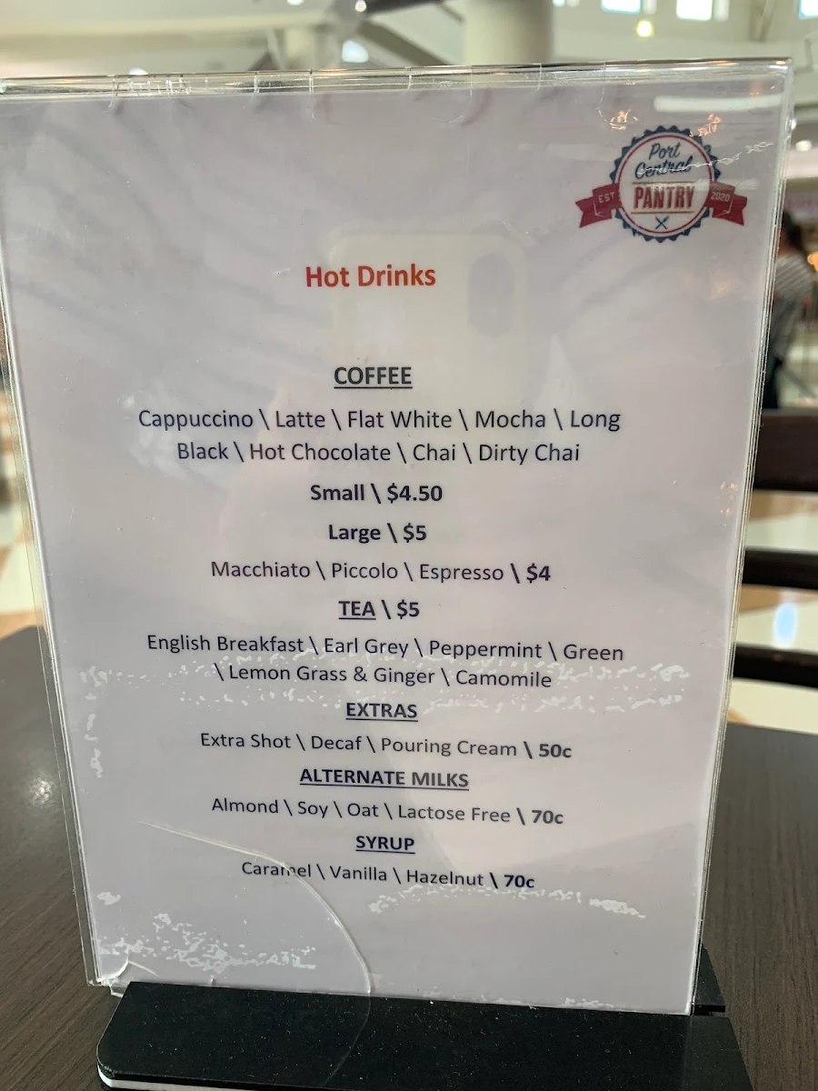 Menu, Port Central Pantry