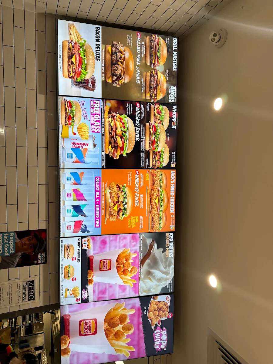 Menu, Hungry Jack's Burgers Redcliffe