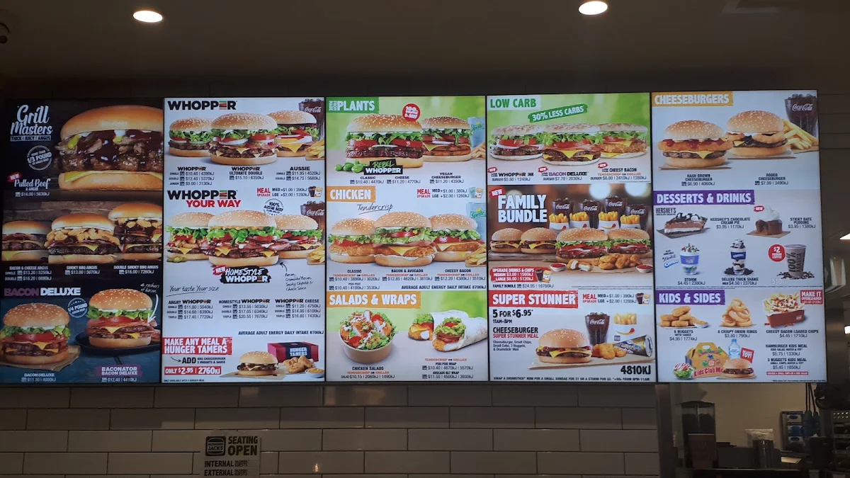 Menu, Hungry Jack's Burgers Redcliffe