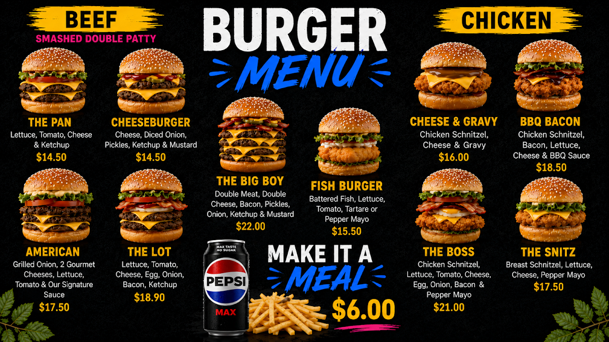 Menu, Walnut Takeaway