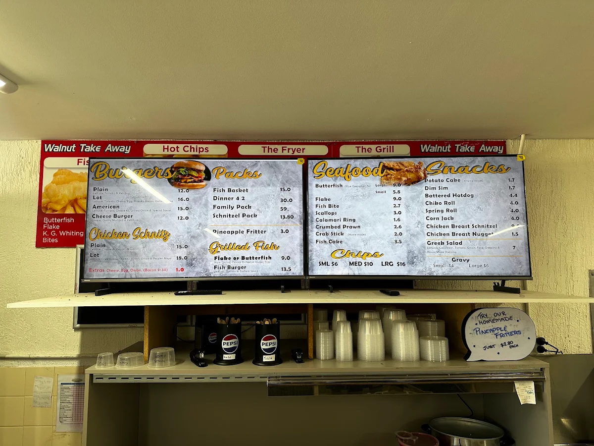 Menu, Walnut Takeaway