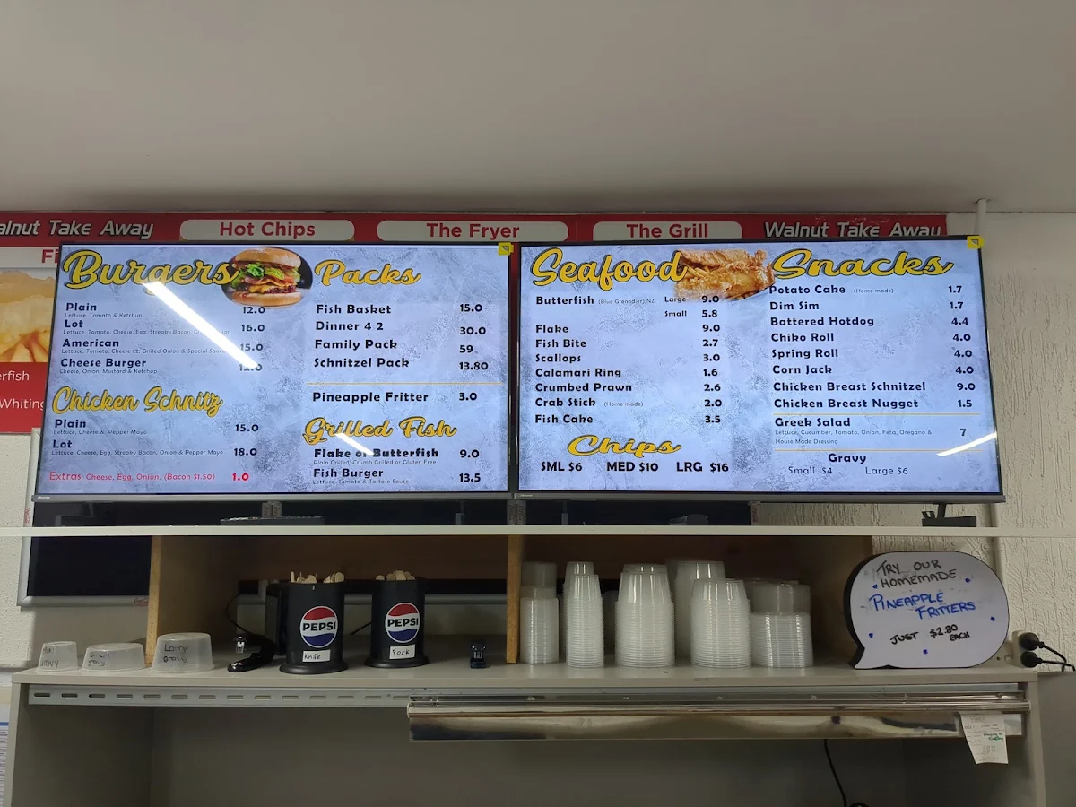 Menu, Walnut Takeaway
