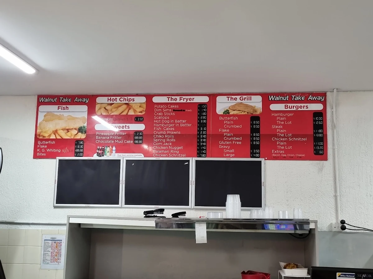 Menu, Walnut Takeaway