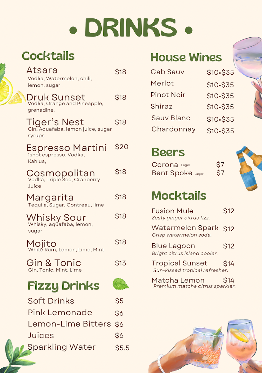 Menu, de’ Loca Fusion