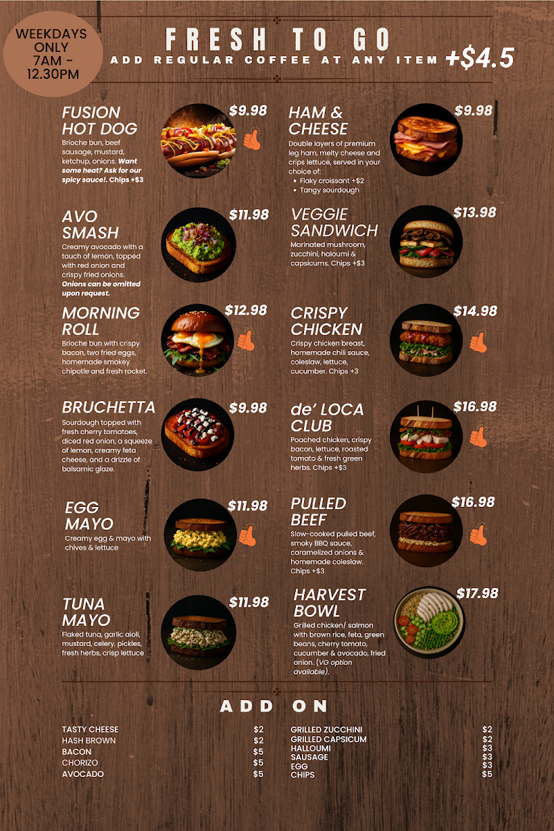 Menu, de’ Loca Fusion