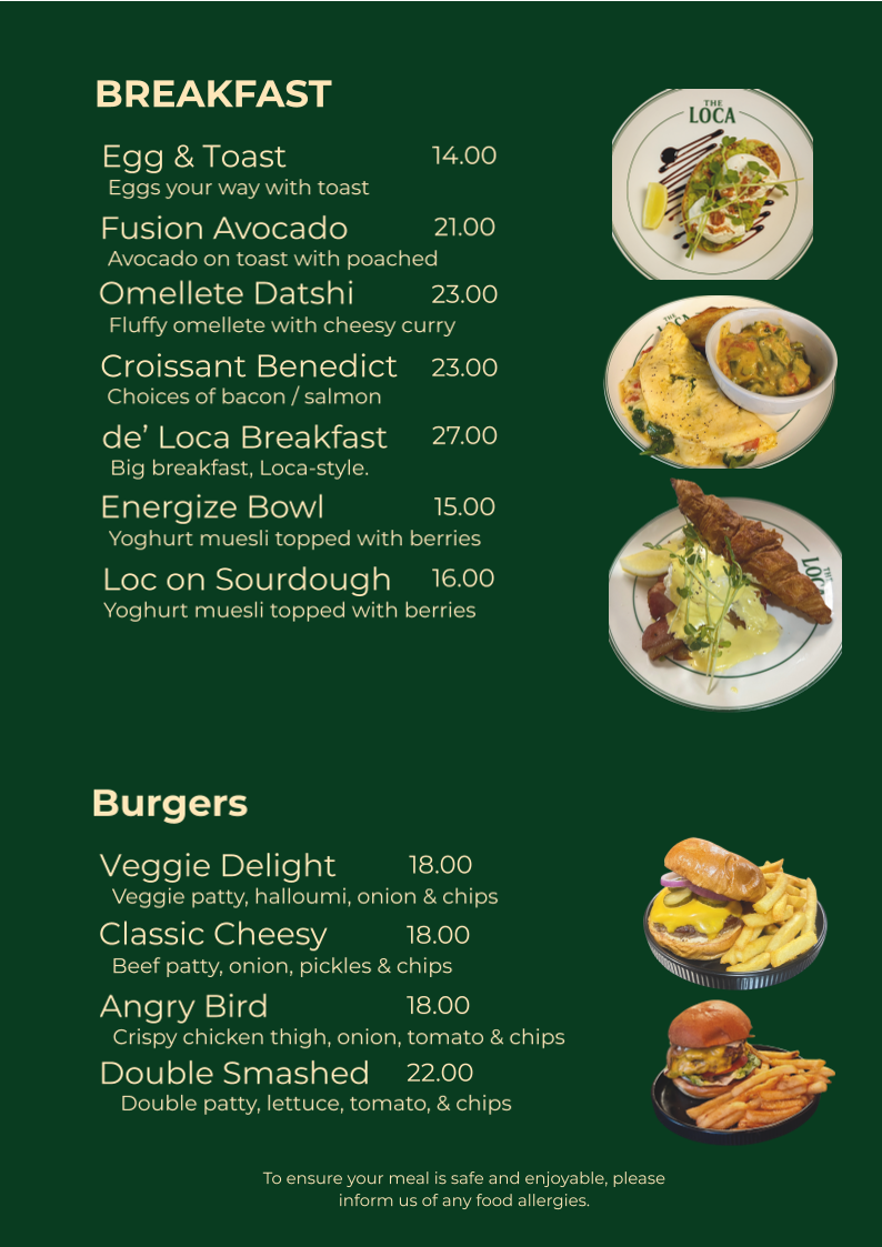 Menu, de’ Loca Fusion
