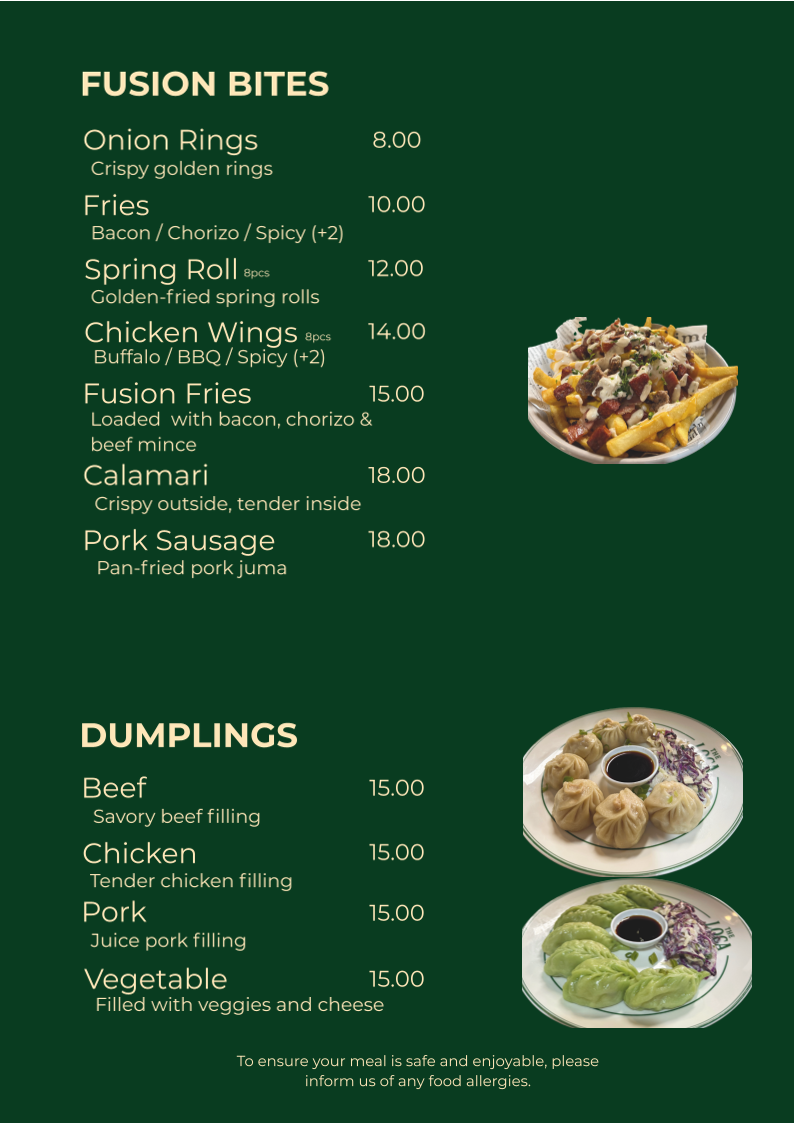 Menu, de’ Loca Fusion