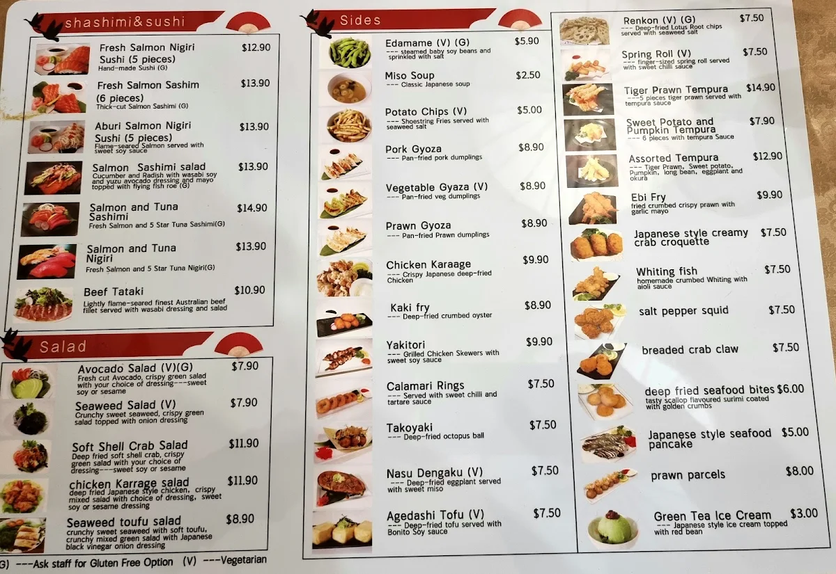 Menu, Ramen Ye Japanese Restaurant