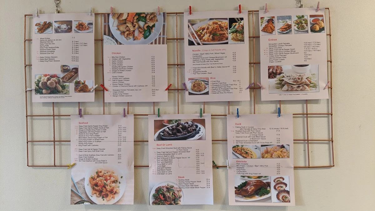 Menu, Sutherland Diamond Chinese Restaurant