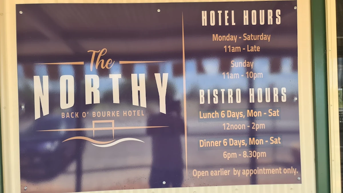 Menu, THE NORTHY BACK O' BOURKE HOTEL