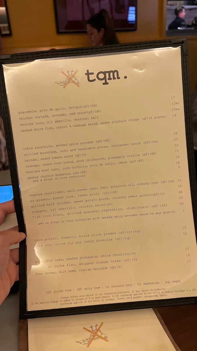 Menu, Tequila Mockingbird