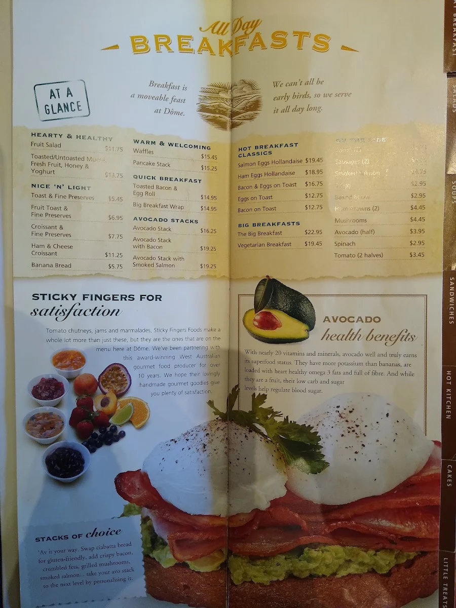 Menu, Dôme Café