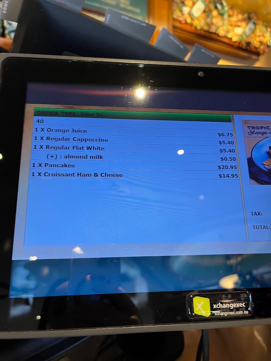 Menu, Dôme Café