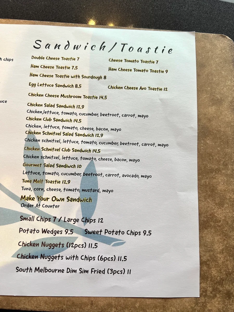 Menu, Caffetteria 295
