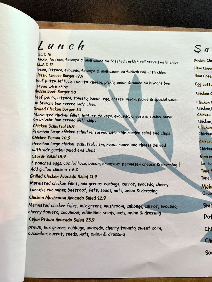 Menu, Caffetteria 295